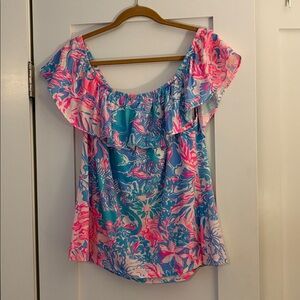 Lilly Pulitzer Pink and Blue Floral Top